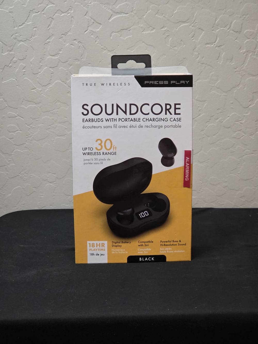 True Wireless Earbuds with Charging Case - Black